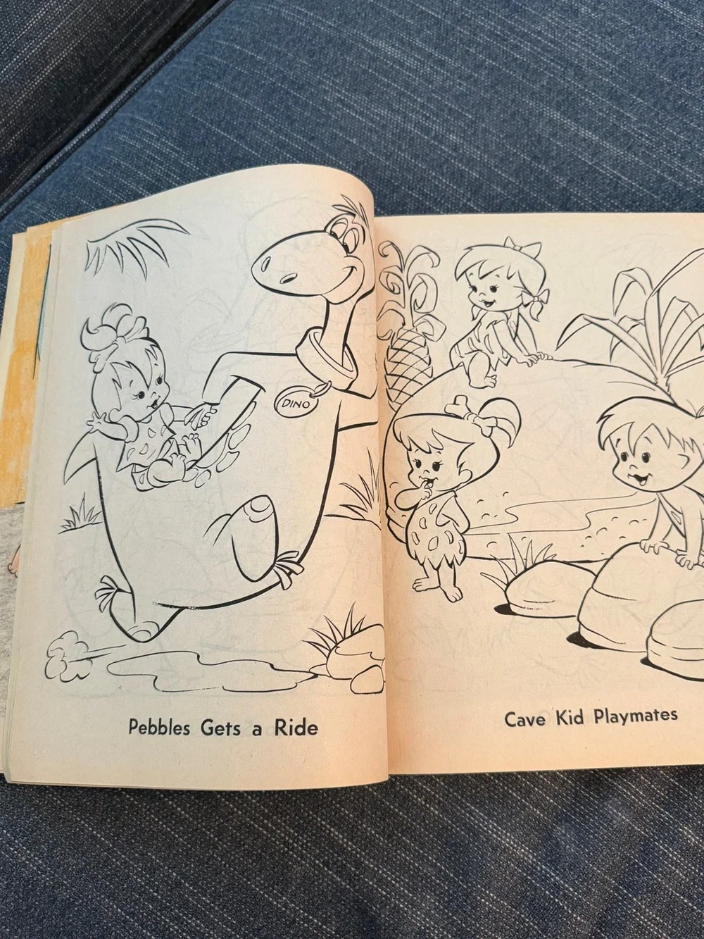 Vintage 1990 Flintstones Coloring Book Hanna Barbera Fred Wilma Pebbles